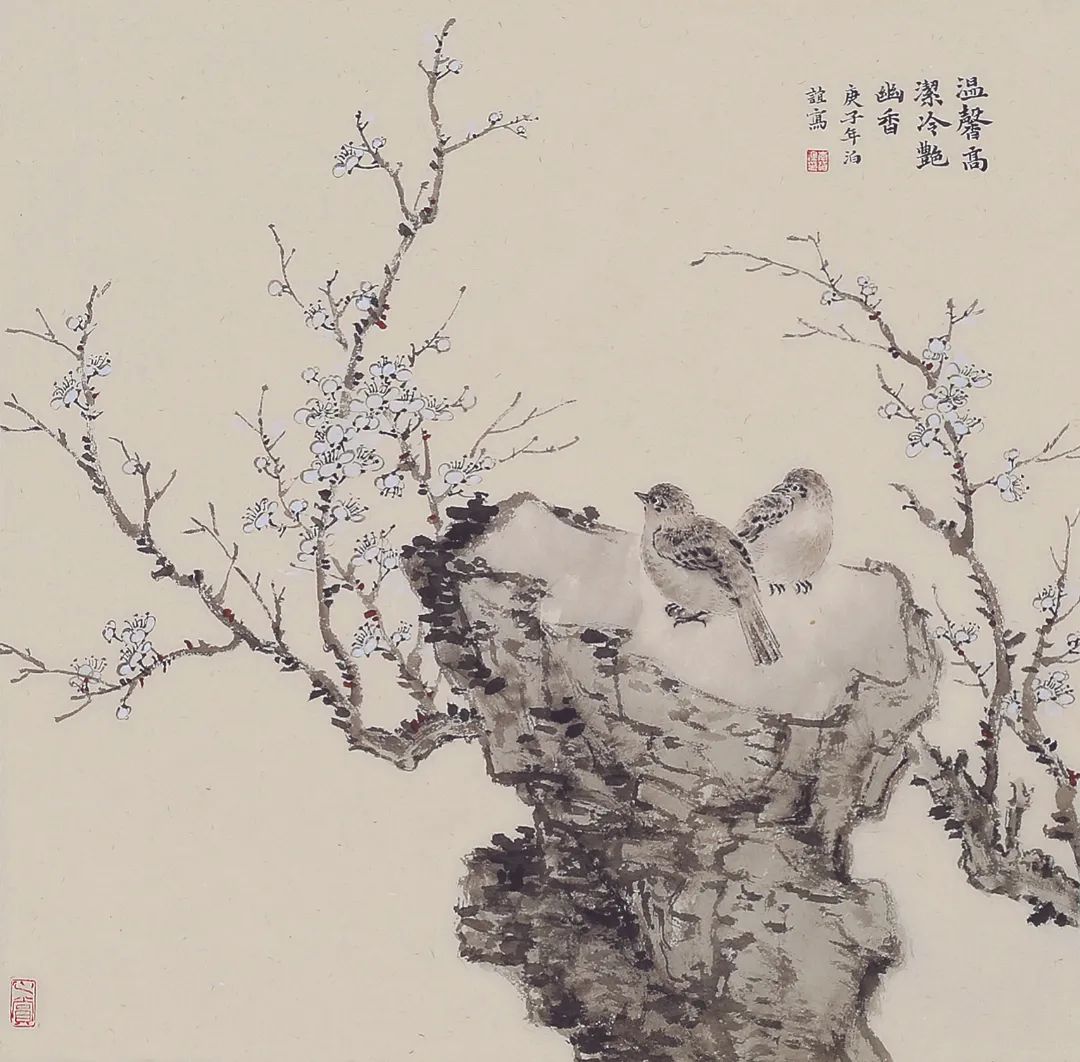 万树梅花月满天，青年画家李泊谊应邀参展“丹青颂中华——全国书画名家邀请展”