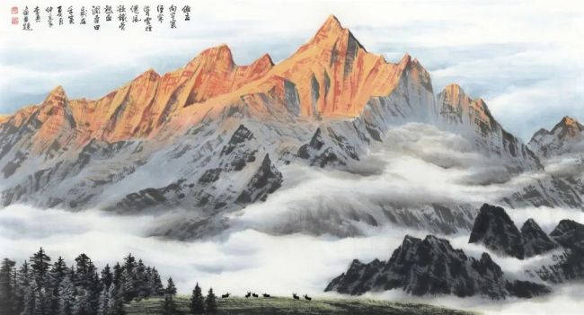 惊见异峰突起 大画雪山奇观——​著名画家李兵高原雪山画法的玄机和价值