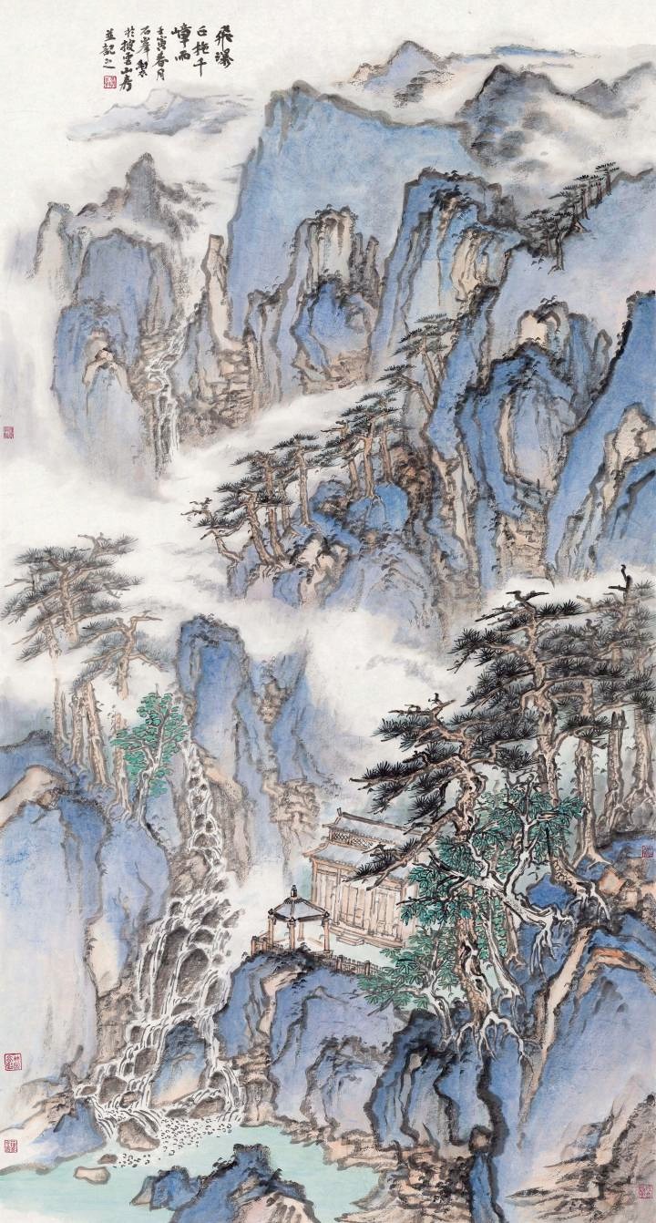 青山飞瀑画屏中，著名画家石峰应邀参展“山水志——中国当代山水画九人展（第三回）”