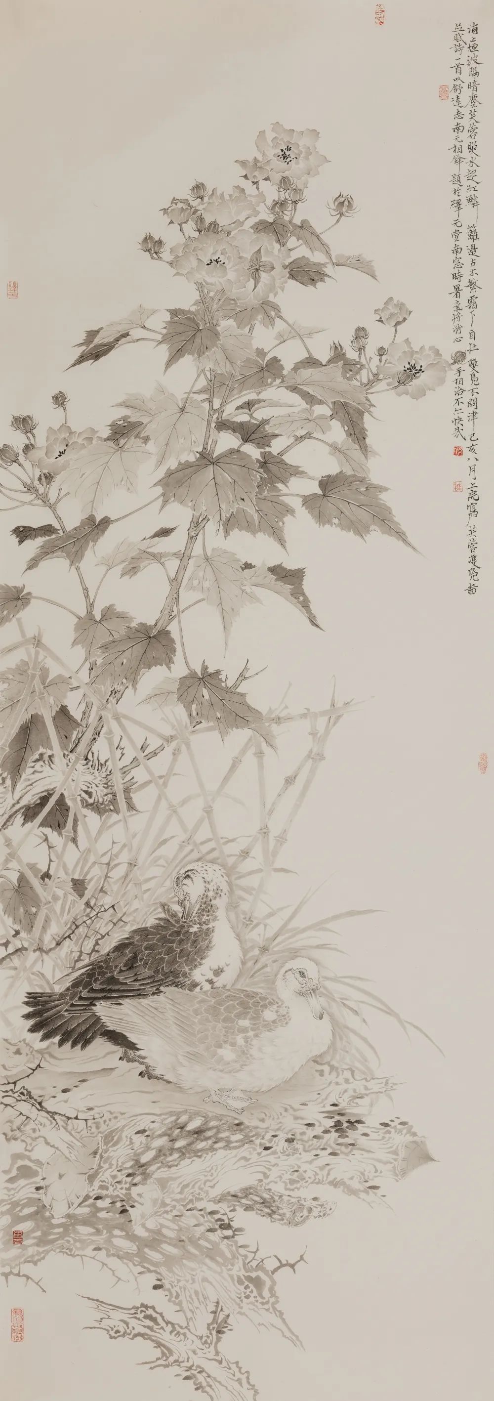 莲塘清影  芙蓉双凫，著名画家陈相锋应邀参展“上合之约·2022中国画博士学术邀请展”