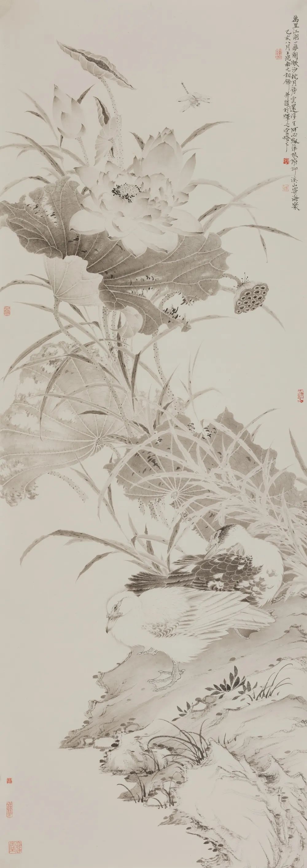 莲塘清影  芙蓉双凫，著名画家陈相锋应邀参展“上合之约·2022中国画博士学术邀请展”