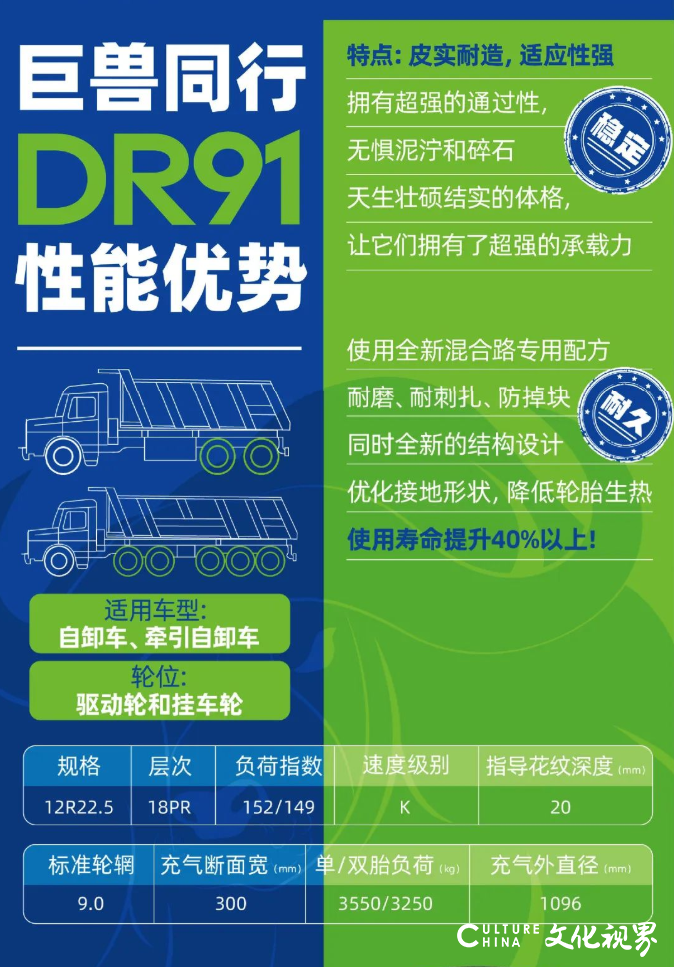 巨兽出动！玲珑DR91轮胎皮实耐造  无惧重压挑战