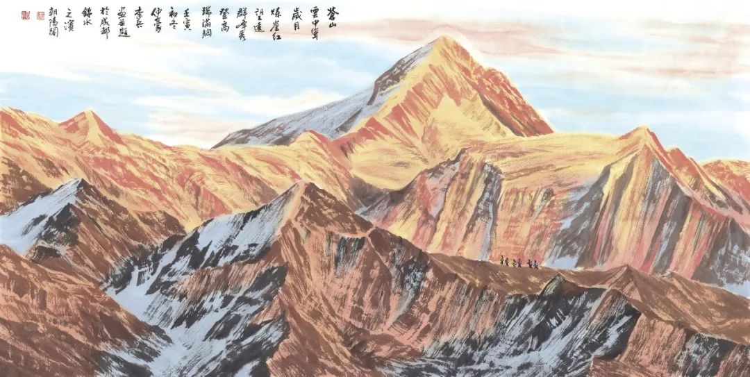 盛世壮丽美——简评著名画家李兵的水墨高原雪山画