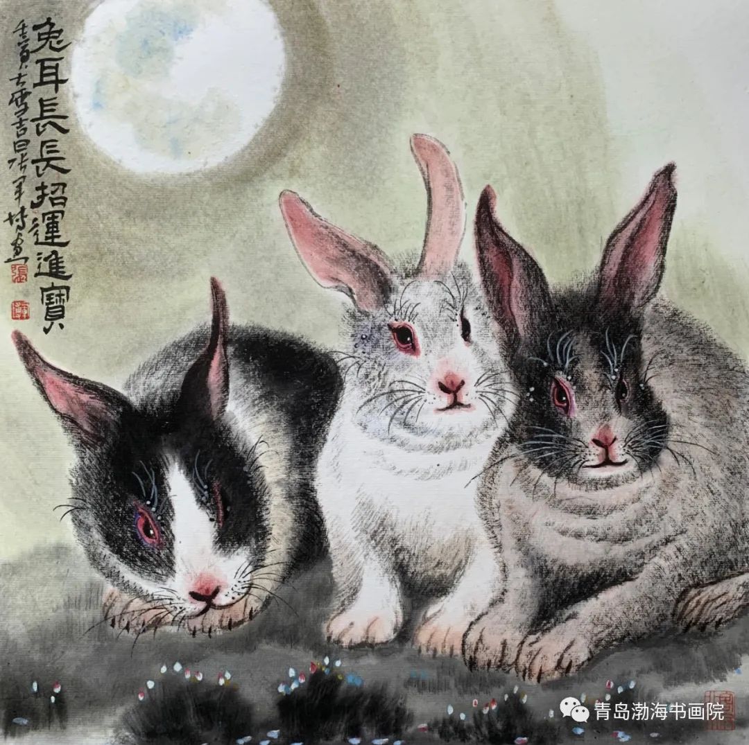 前“兔”似锦——著名画家张军博生肖兔作品雅赏