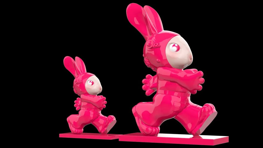 当代艺术作品“大红兔”来了！谐音“大宏图”，充满了时代感与时尚感