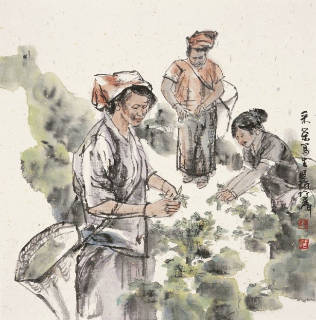 “有茶不知时光走”——著名画家舒建新在景迈山布朗族古寨的茶乡生活