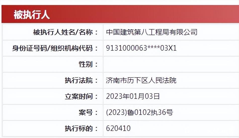 中建八局被执行62万余元，涉及买卖合同纠纷案件