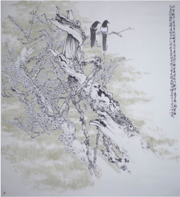 著名画家李京波花鸟画观感：布局严谨  神韵释然