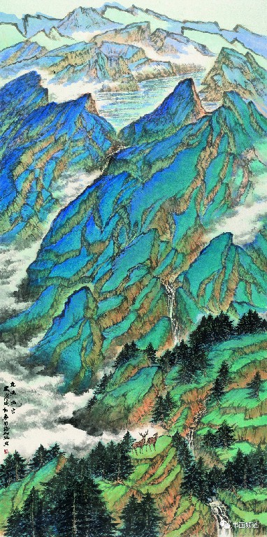 著名画家张桐瑀创作《长白瑞雪》，描绘关东吉祥之山