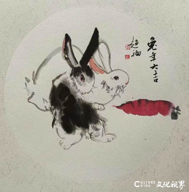 著名画家赵福：兔年画兔贺吉祥