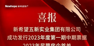 2023民营房企首单，恒丰银行成功为新希望五新实业集团发行10亿元中期票据