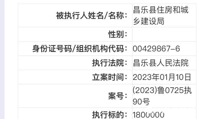 因服务合同纠纷，潍坊昌乐县两政府单位被执行180万元