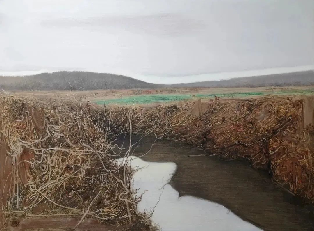 草堆、菜畦、麦地、河岸......陆庆龙用画笔定格“家园”的记忆