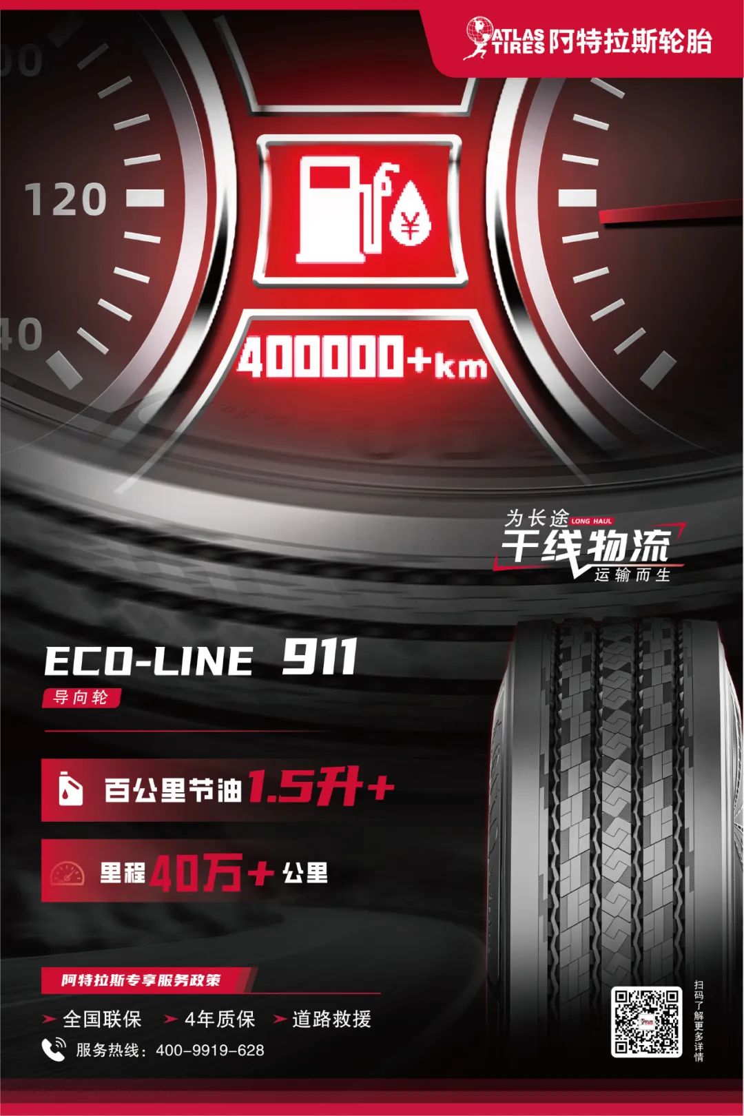 阿特拉斯ECO-LINE 911荣获奚仲奖“年度最佳快递快运轮胎”