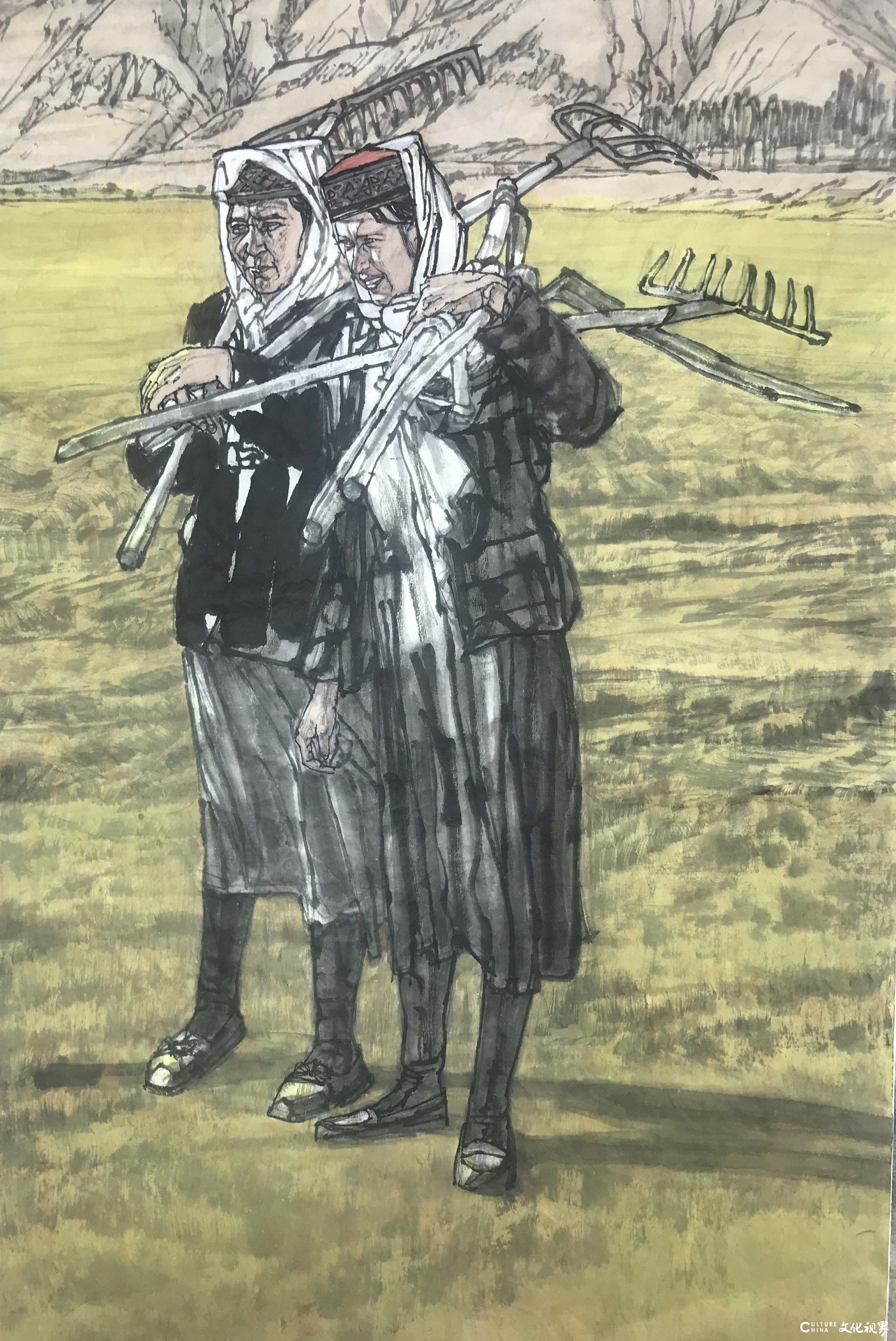 著名画家马国强的人物画：笔墨飘逸生动，展露东方韵致