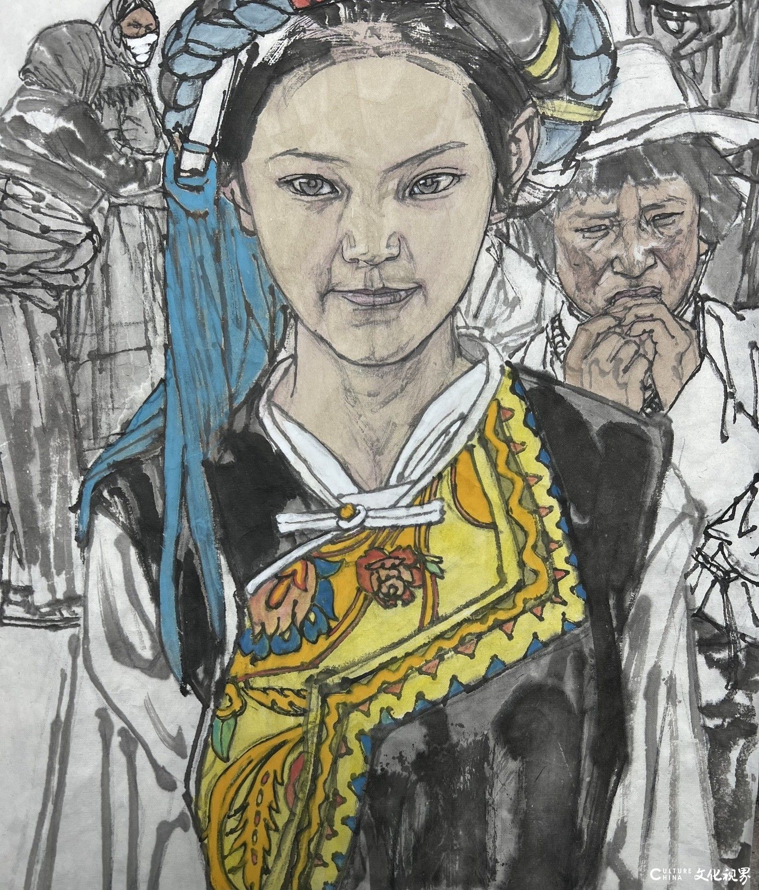 著名画家马国强的人物画：笔墨飘逸生动，展露东方韵致