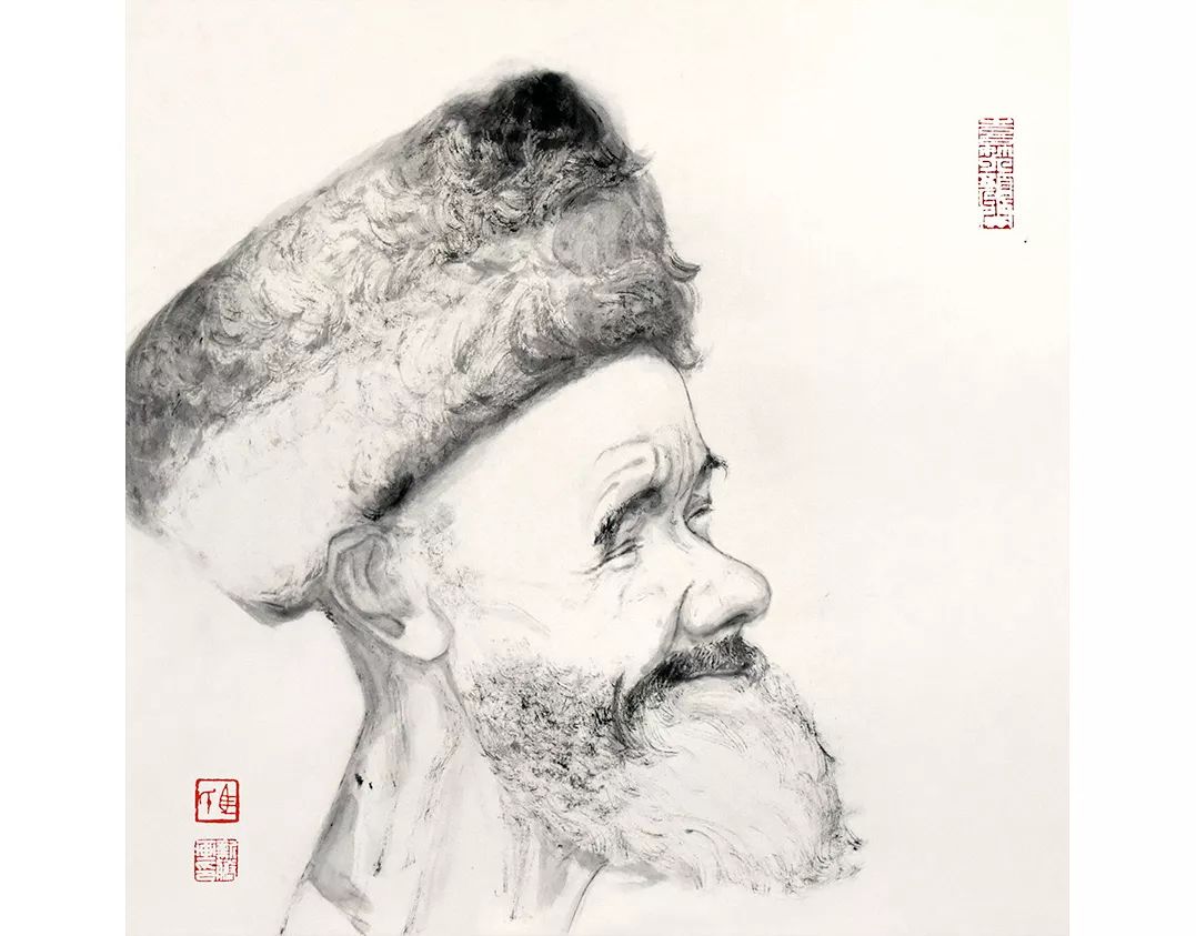 纵使芳华忽残烬，我亦璀璨汇江河——著名画家马新胜水墨新疆笑脸画欣赏