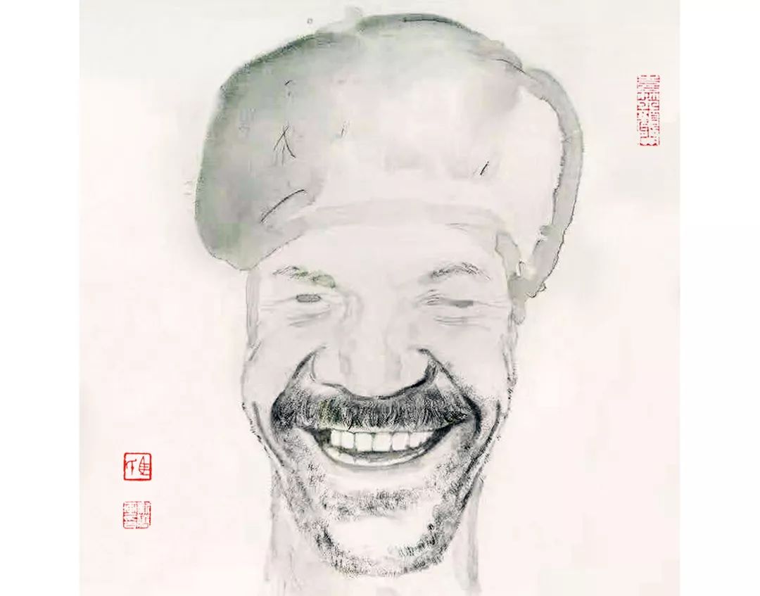 纵使芳华忽残烬，我亦璀璨汇江河——著名画家马新胜水墨新疆笑脸画欣赏