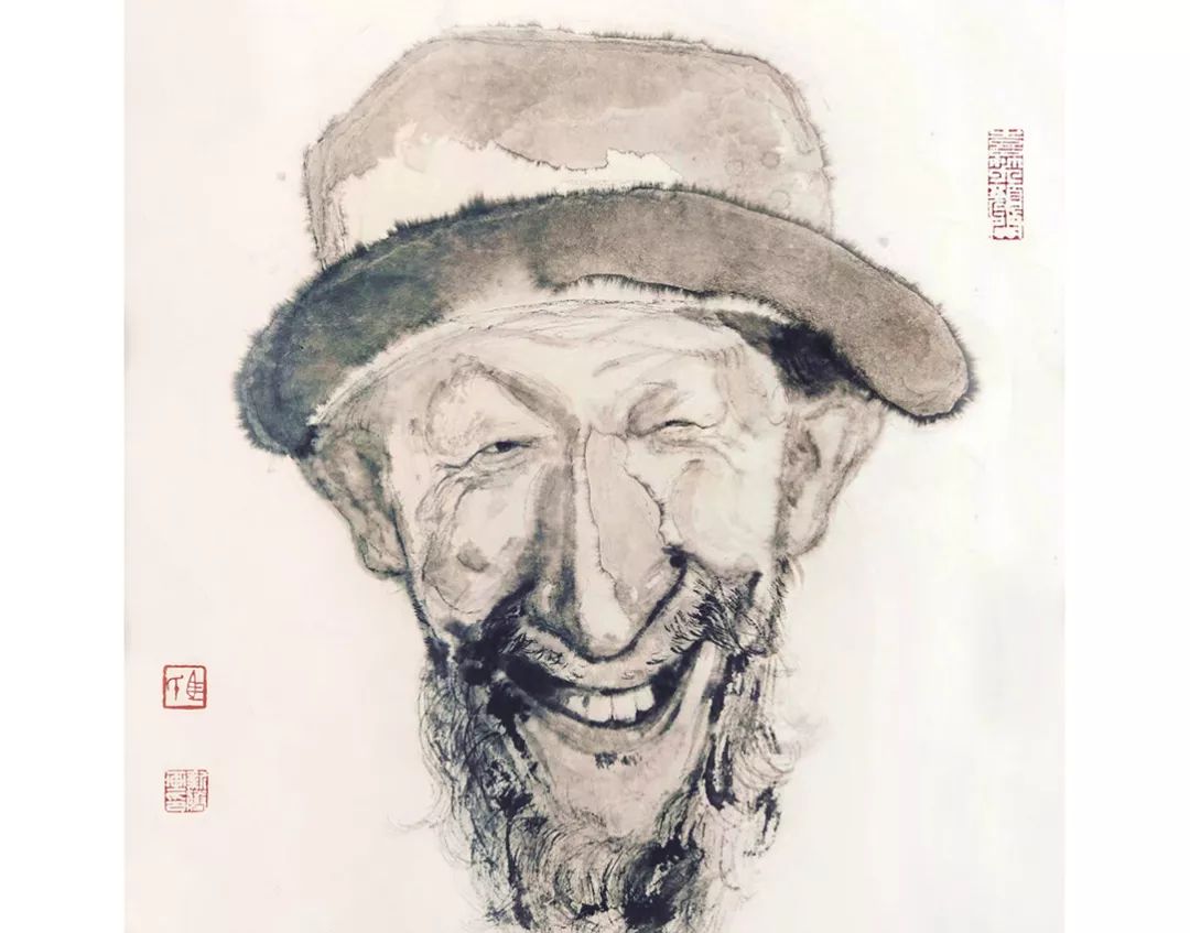 纵使芳华忽残烬，我亦璀璨汇江河——著名画家马新胜水墨新疆笑脸画欣赏