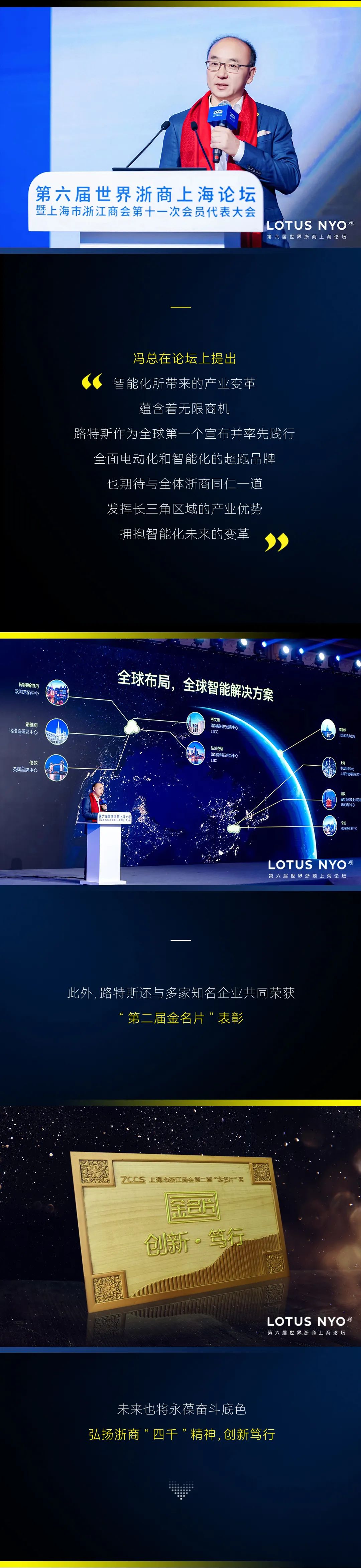 第六届世界浙商上海论坛举行，路特斯汽车与企业共话“相信的力量”