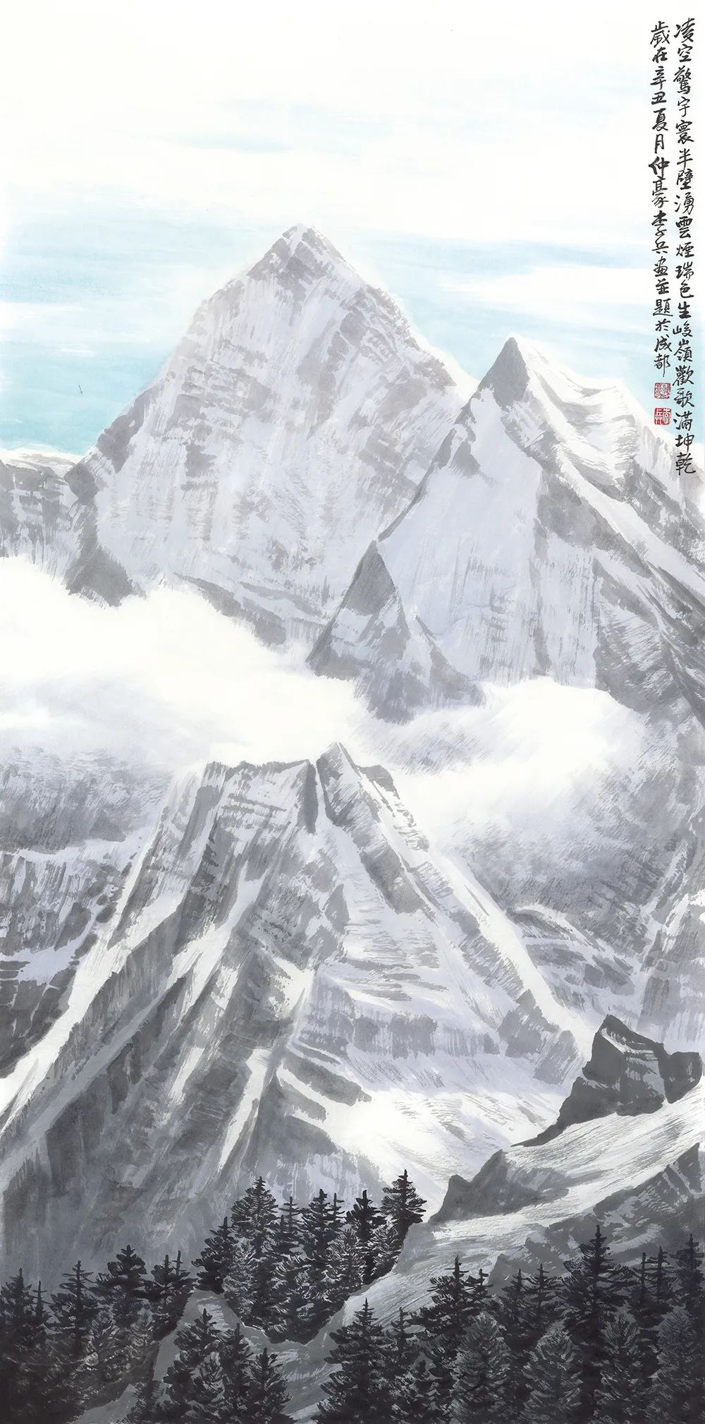 “得山之骨”，著名画家李兵笔下的冰山雪域之态