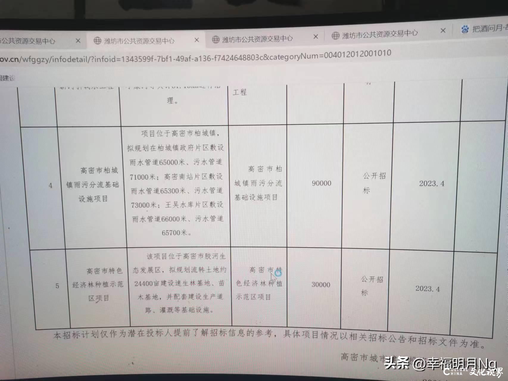 潍坊高密城投债务缠身却又发“招标计划表”，总金额达到37亿多元