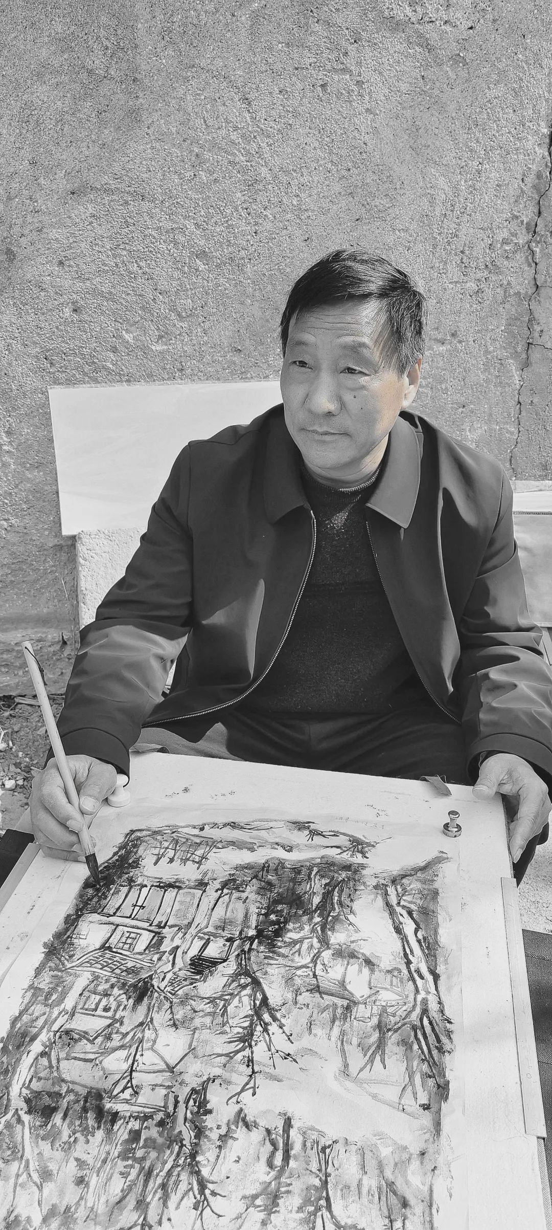 贾荣志写意山水画写生班在淄博成功举办