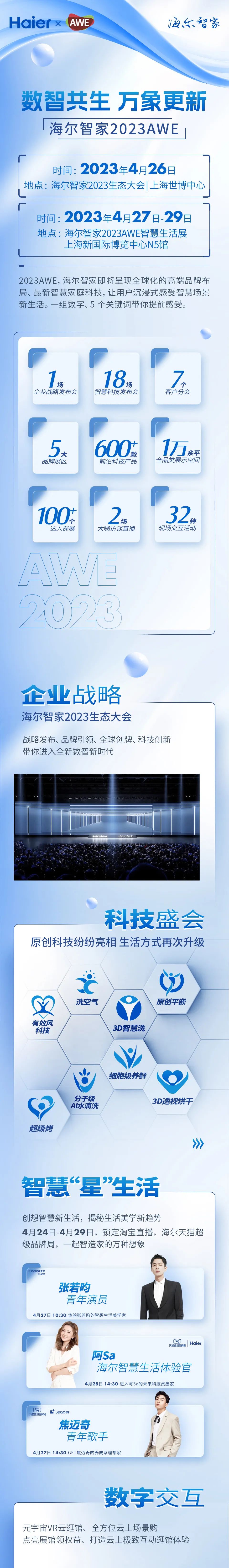 数智共生 万象更新，海尔智家2023AWE亮点抢先看