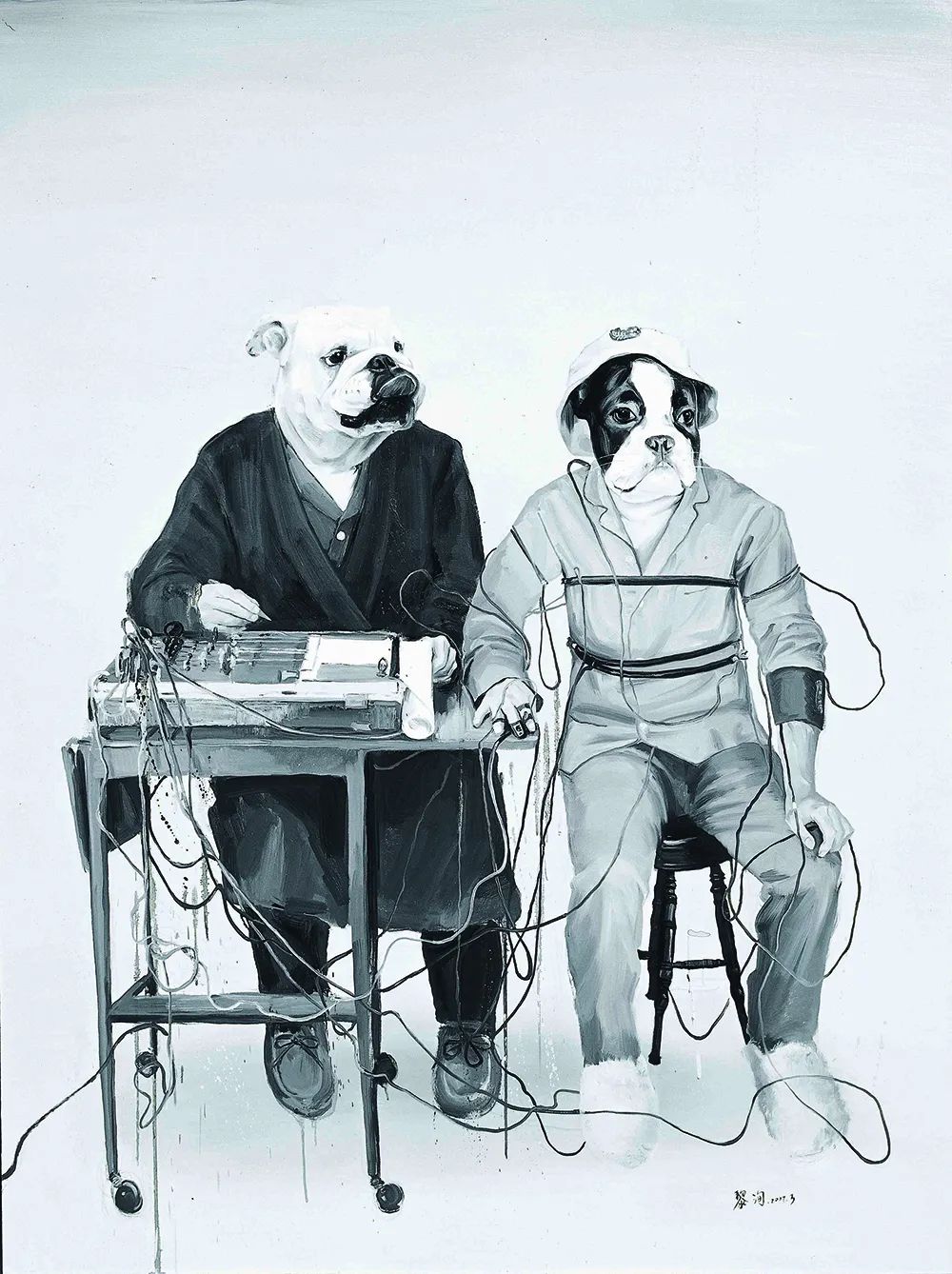 黎洵的画 | 狗和猫  及一小截人的脖子