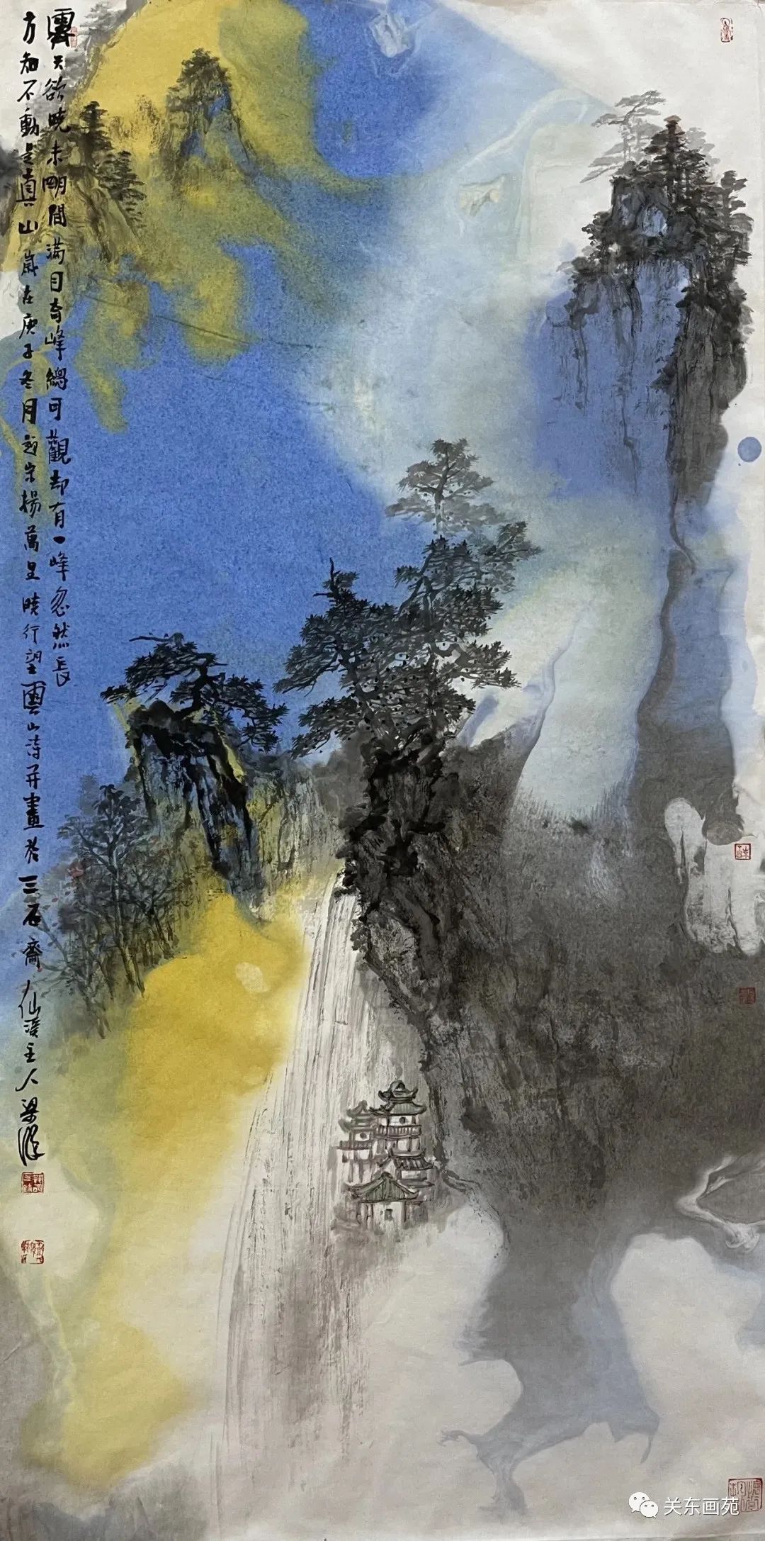 水墨交融，氤氲化醇——著名画家梁明泼彩山水的意象之境