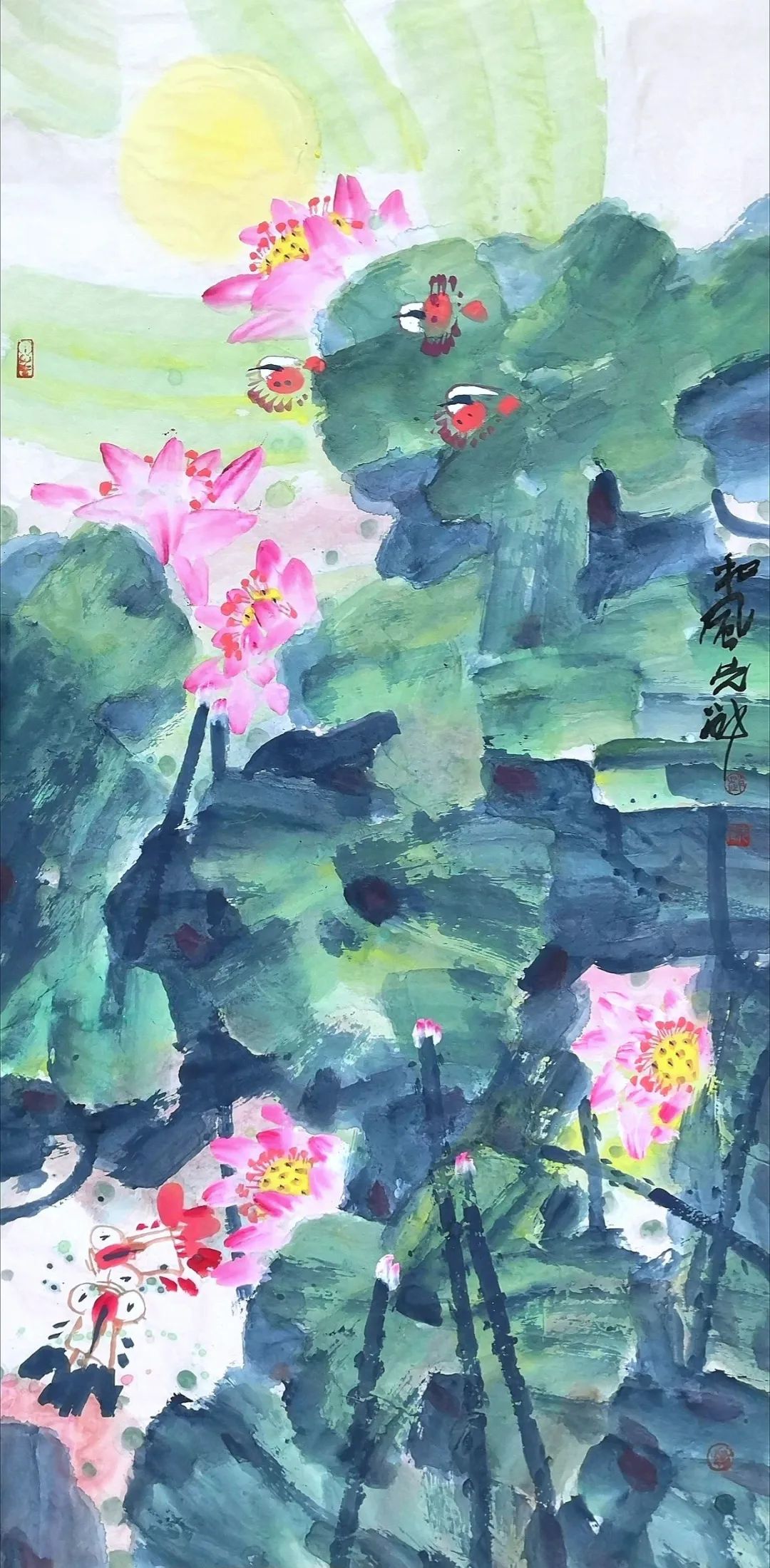 映日荷花别样红，著名画家赵先闻明日应邀参展“飞花令2023·中国花鸟画名家学术邀请展”