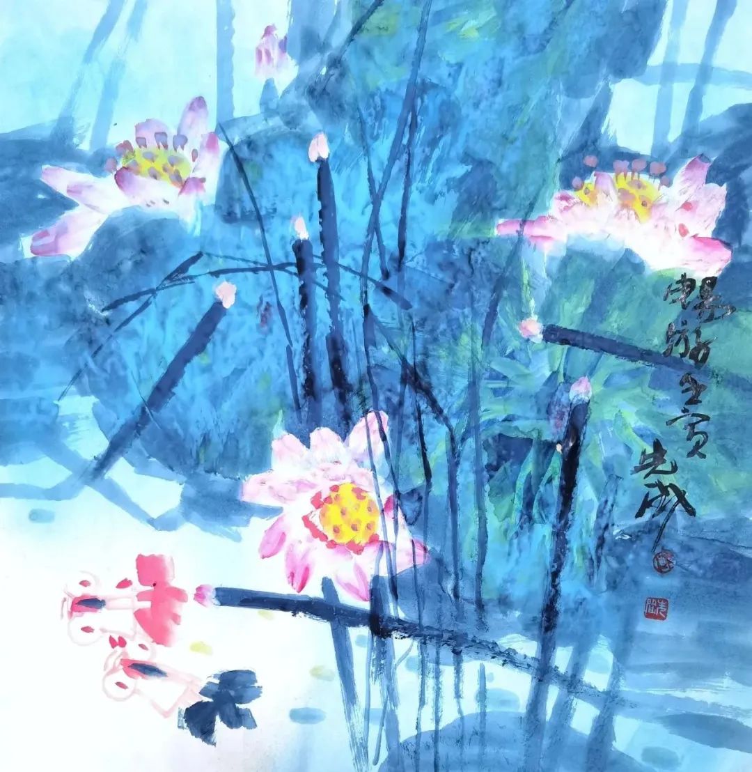 映日荷花别样红，著名画家赵先闻明日应邀参展“飞花令2023·中国花鸟画名家学术邀请展”