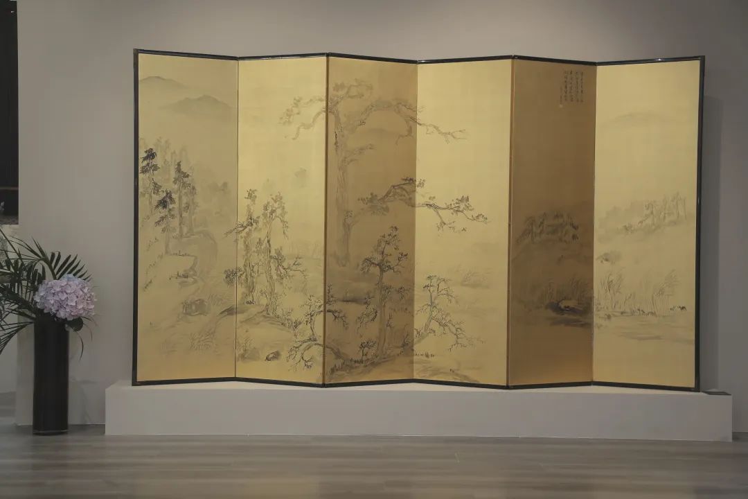 著名画家林海钟作品《烟树清流图》参展“九叠——芊荷屏风展”