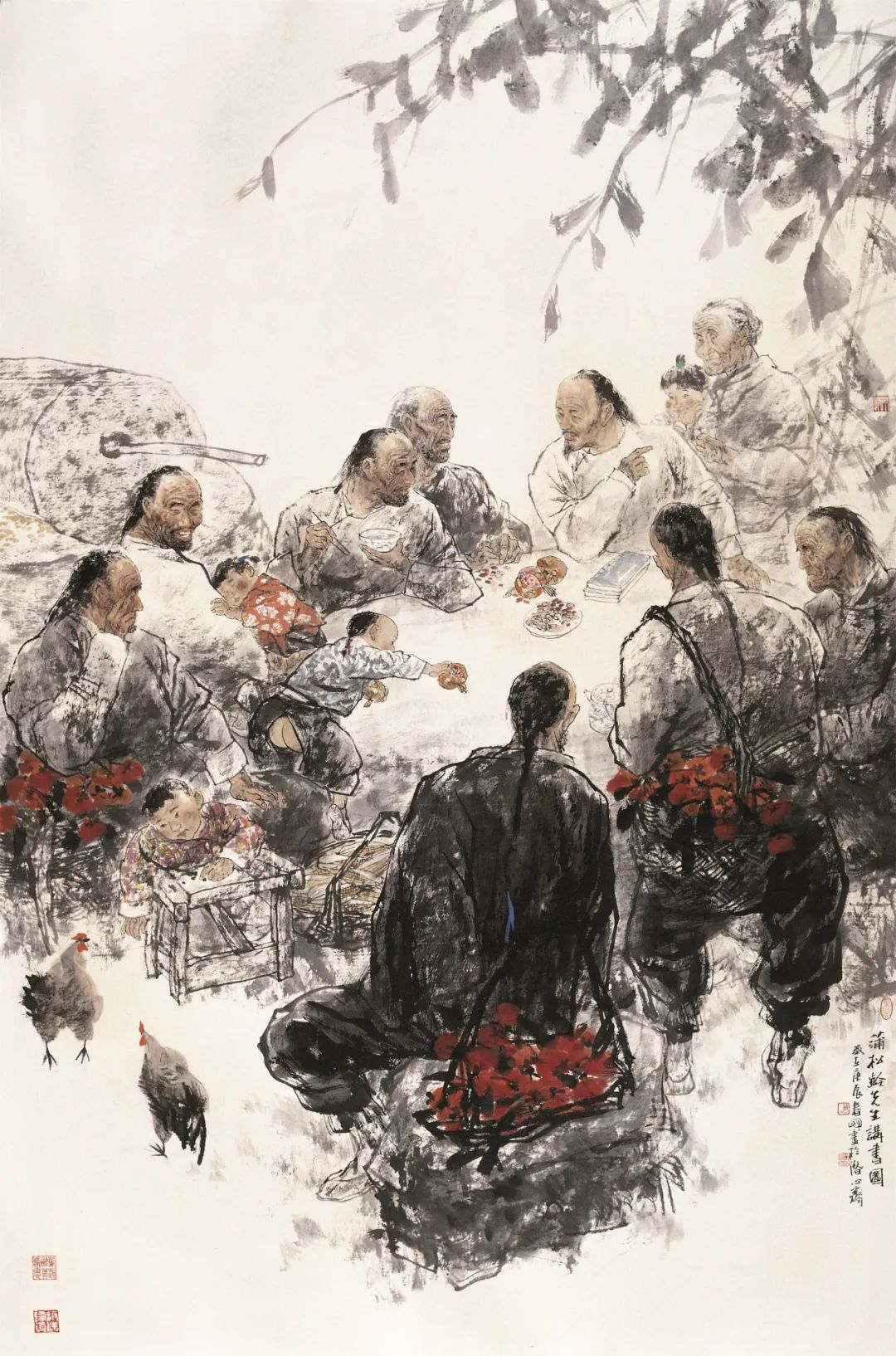 5cm,紙本設色,1999年王明明 曹雪芹西山閒居圖,147×143cm,紙本設色