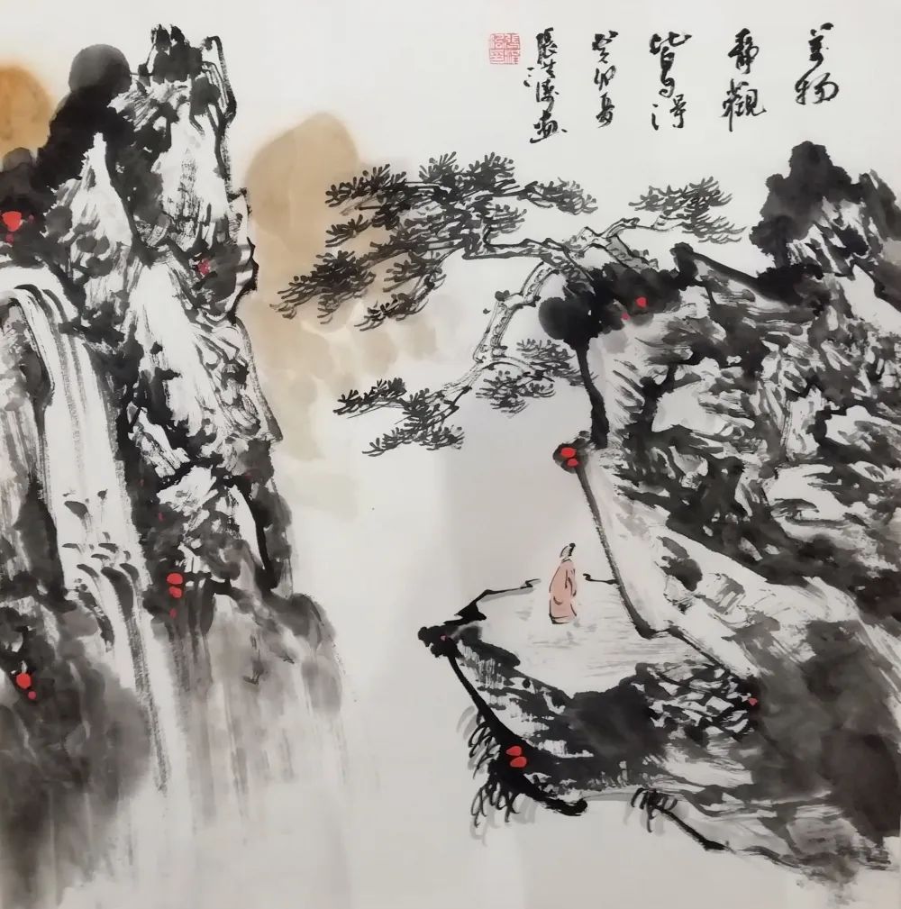 师生携手展新屏，张国兴艺术工作室“迎庆七一”笔会成功举办