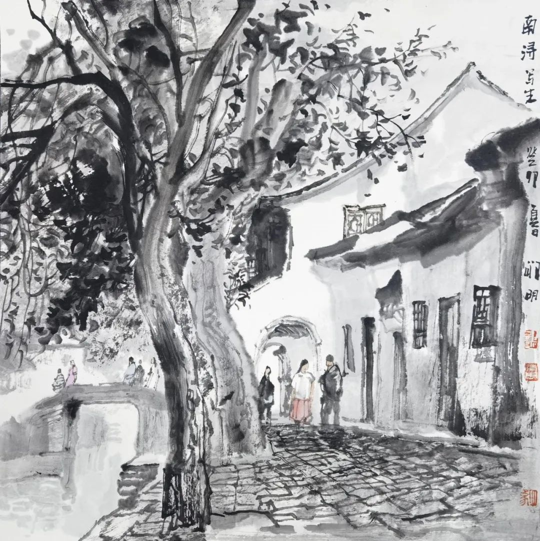 枕水老屋、过街骑楼、宜园……著名画家邹明写生乌镇、南浔