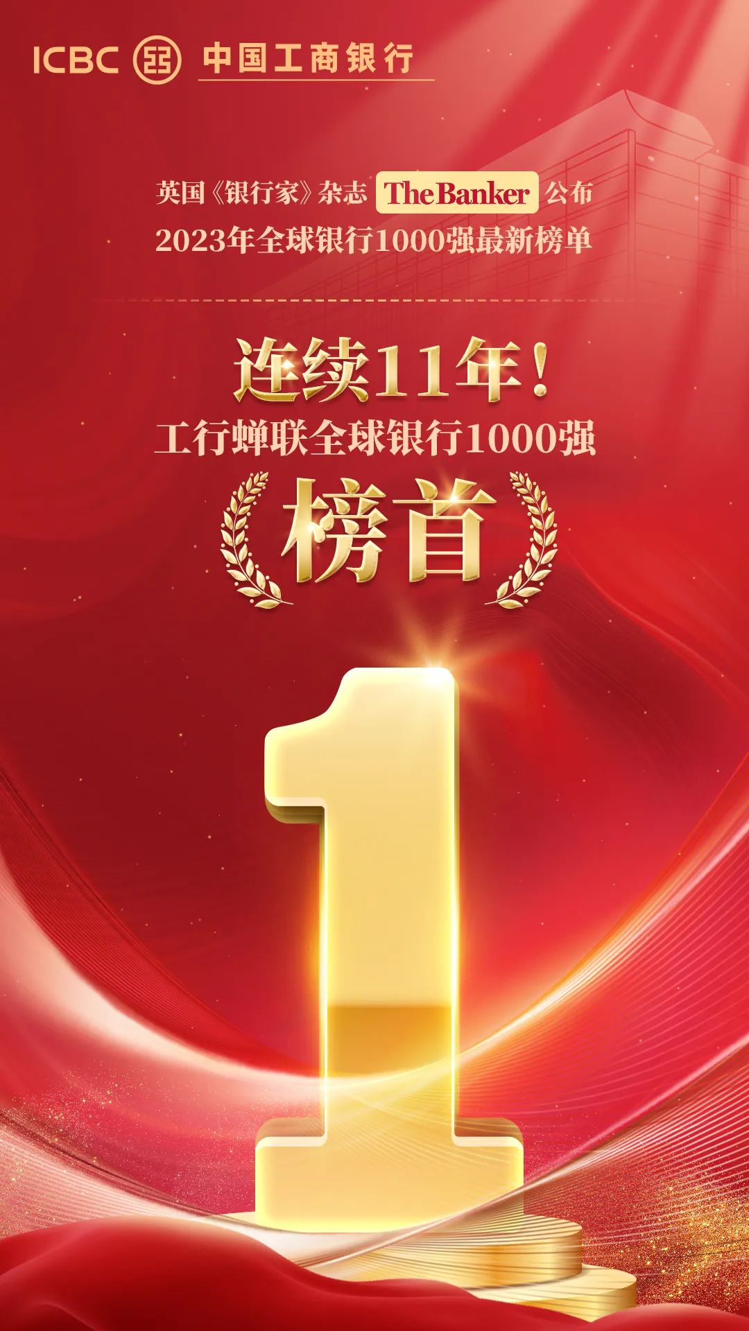 连续11年！中国工商银行蝉联全球银行1000强榜首