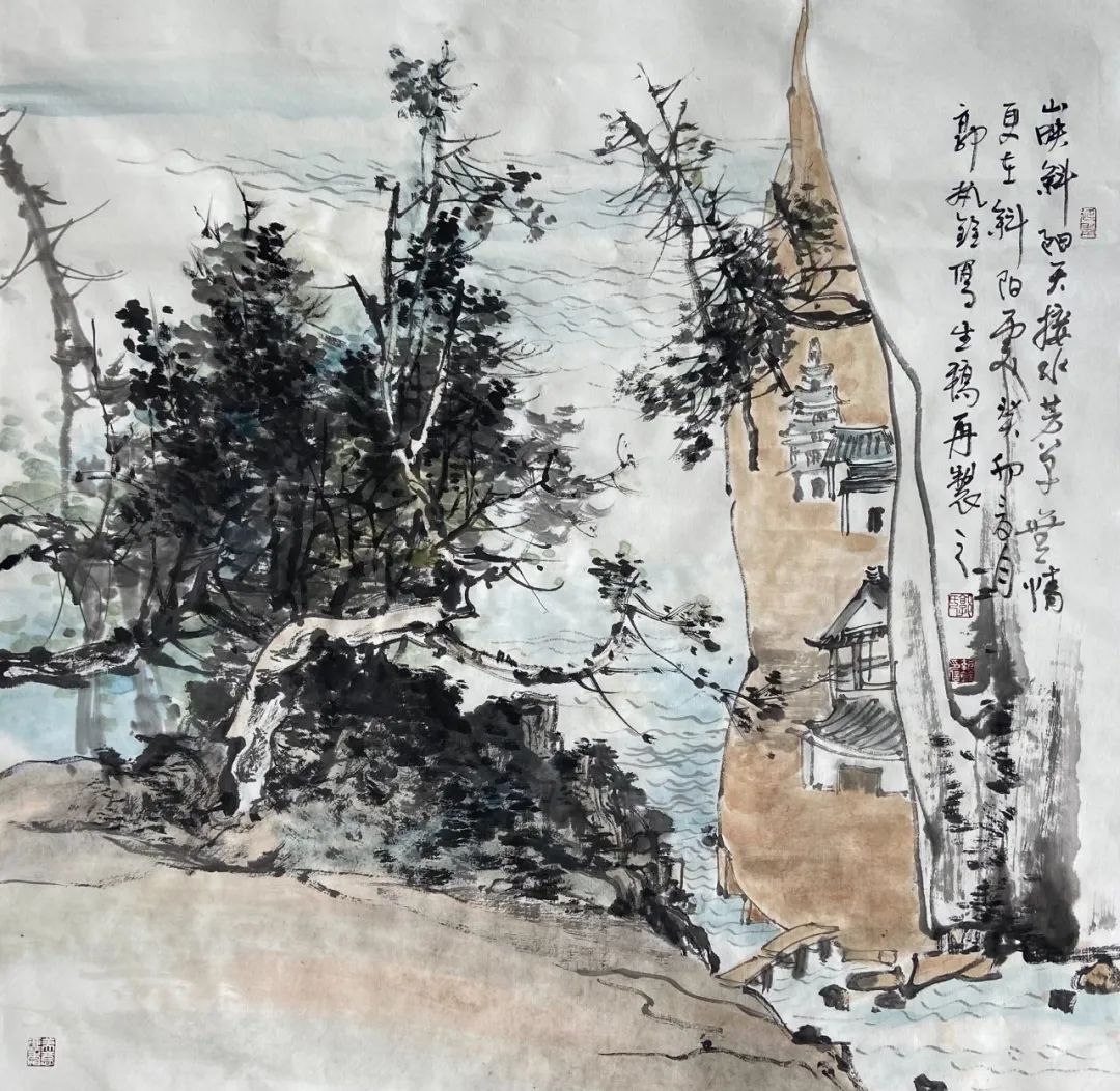 花染朱砂 山披青绿，著名画家郭执铨应邀参展“水墨丹青——第十一届济南泉水节书画名家邀请展”