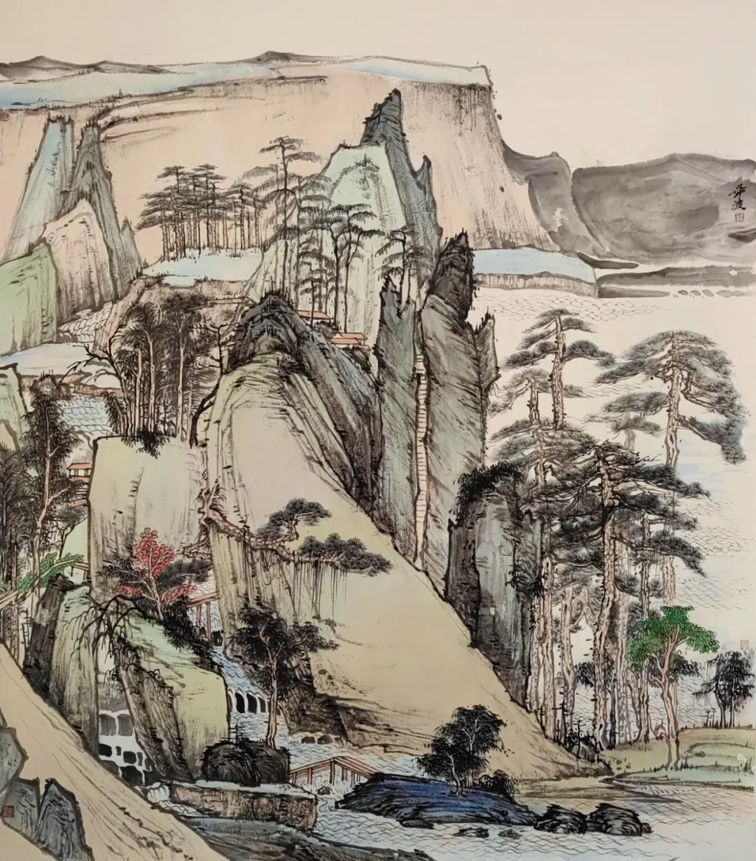 画图山川好，青年画家毕波应邀参展“水墨丹青——第十一届济南泉水节书画名家邀请展”