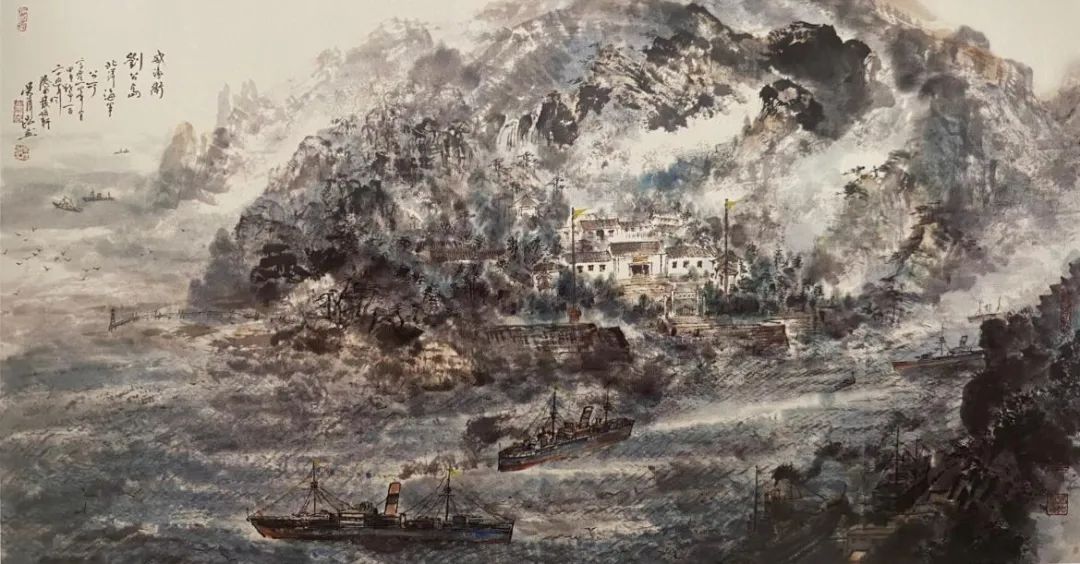 “甲午海祭——纪念甲午海战129周年”吴泽浩书画作品捐赠暨展览开幕式在威海市博物馆举行