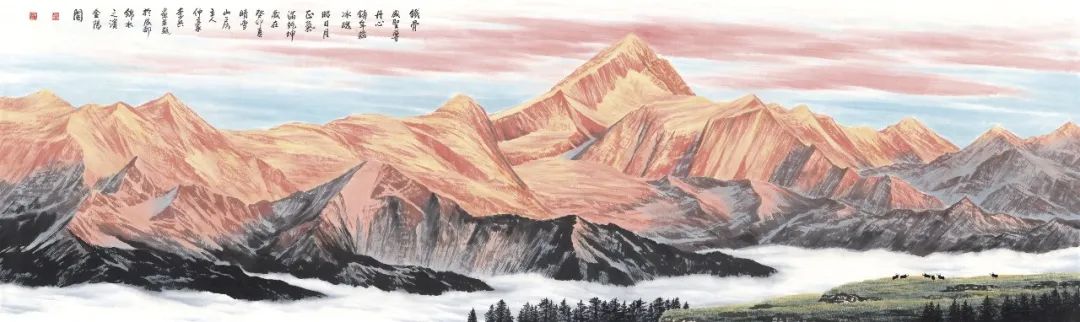 李兵高原雪山画 | 时代强音融入笔墨纸间 冰天雪地也是金山银山