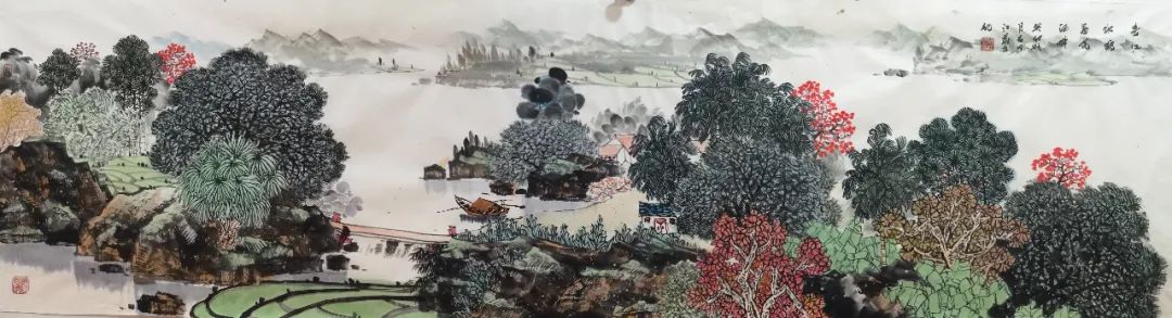 山河青绿点红妆，著名画家阮江华应邀参展“砚边守信——中国画名家邀请展”