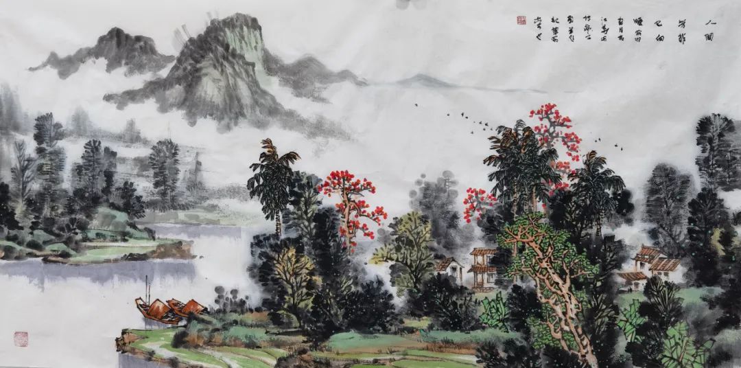 山河青绿点红妆，著名画家阮江华应邀参展“砚边守信——中国画名家邀请展”