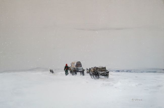 “雪意”和“冷意”的亮丽北疆——赵福雪地写生作品欣赏