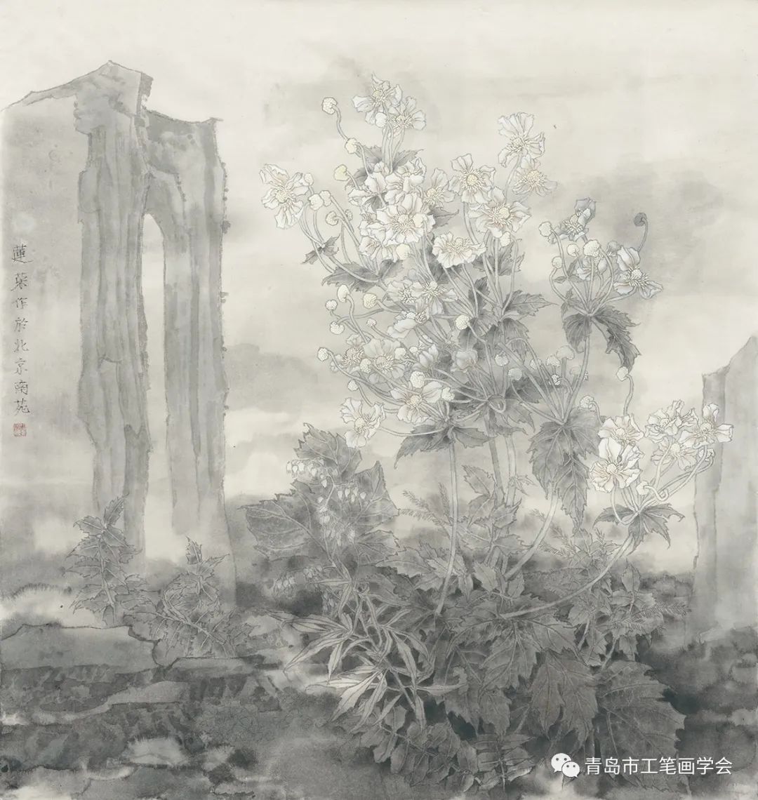 周莲荣《自在飞花轻似梦》入展“青岛小幅工笔画精品展”