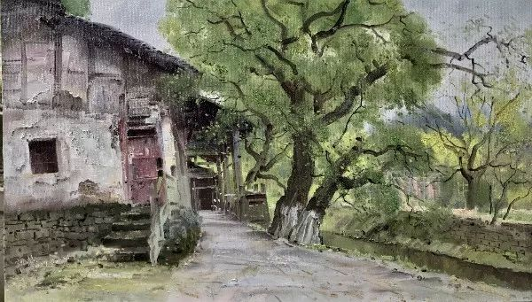 定格在画布上的风景——翁凯旋《偏岩古镇系列》写生作品赏析