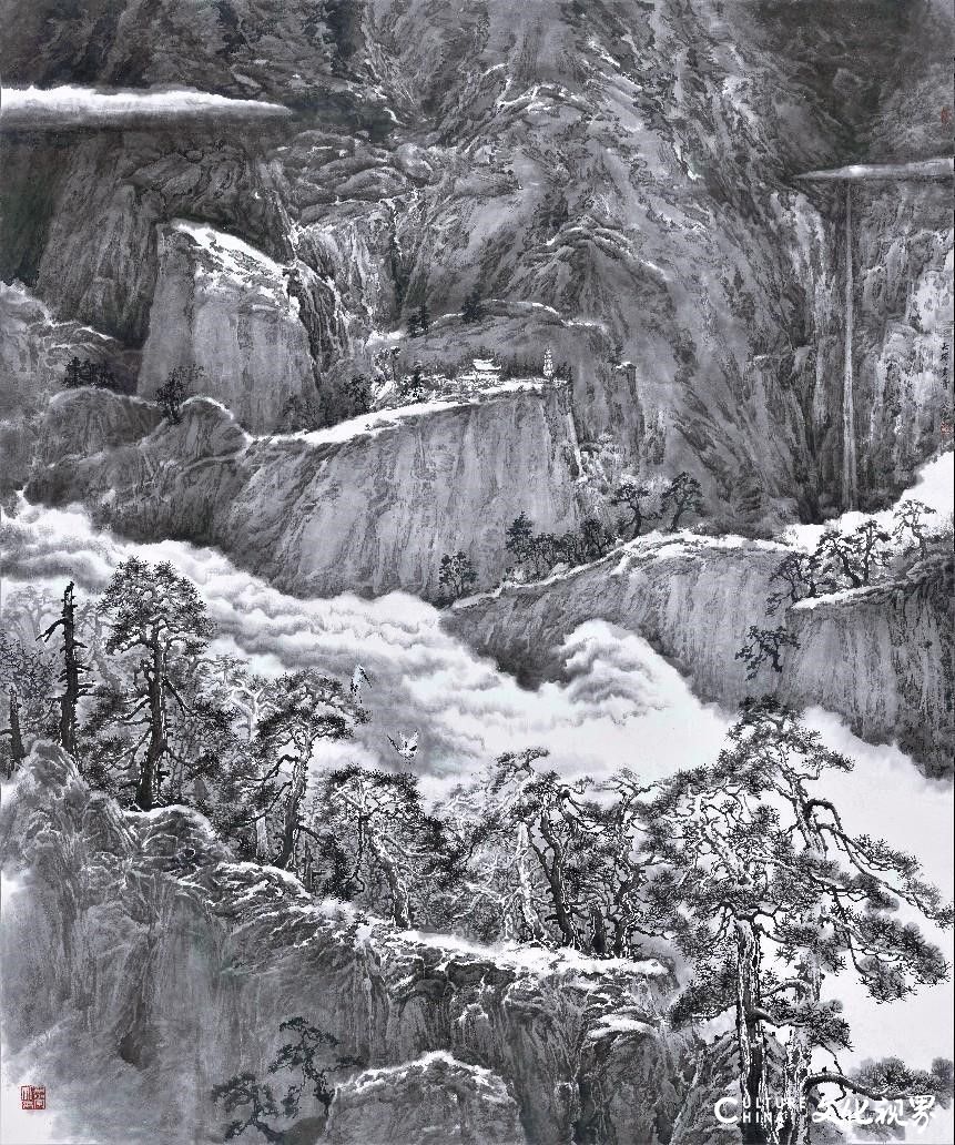 薛磊 《蜀山系列之峨眉组画——大坪霁雪》| 蜀山文化符号对于中国画创作的构想