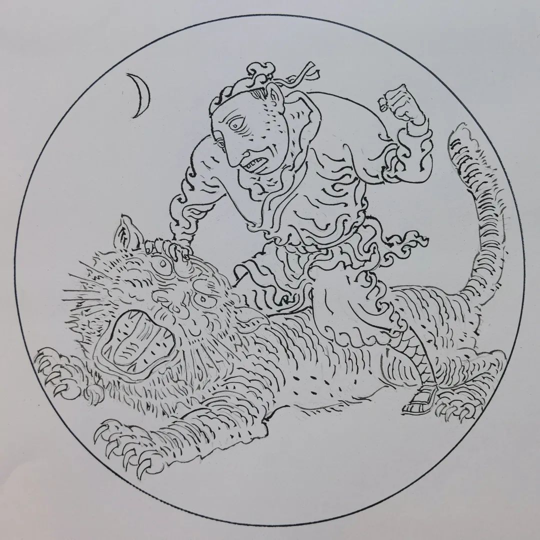 迟连城连环画《武松打虎》丨一题十画 画画不同