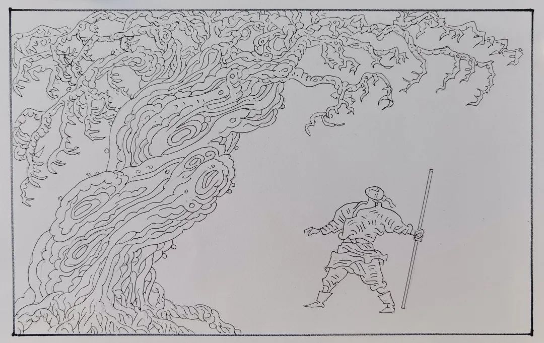 迟连城连环画《武松打虎》丨一题十画 画画不同