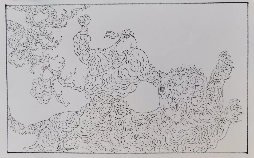 迟连城连环画《武松打虎》丨一题十画 画画不同